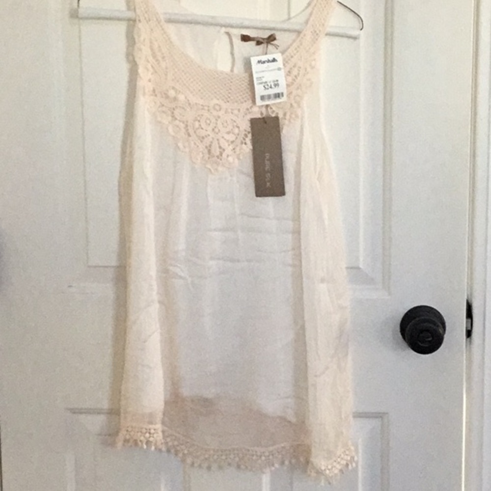 Silk and lace top